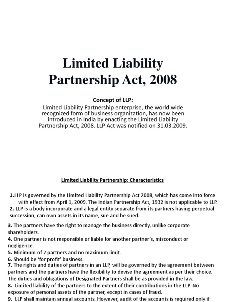 Understanding Limited Liability Partnerships | PDF | Finance & Money ...