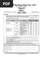 Fiitjee: Big Bang Edge Test - 2017