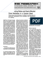 Welding Research: Weld Cooling Rates and Heat-Affected Zone Hardness in A Carbon Steel