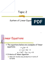Topic 2 System of Linear Equations