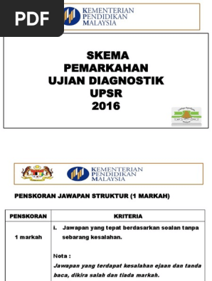 Skema Jawapan Ujian Diagnostik Pdf