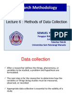 Research Methodology: Lecture 6: Methods of Data Collection