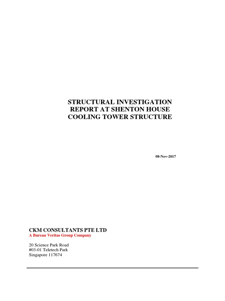 Shenton House Cooling Tower Report | PDF | Chemistry | Structural ...