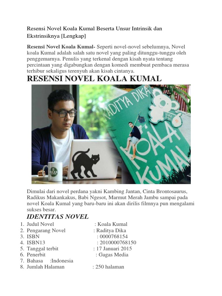 Resensi Novel Koala Kumal Beserta Unsur Intrinsik Dan