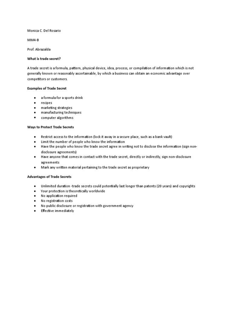 Tradesecret Report | PDF