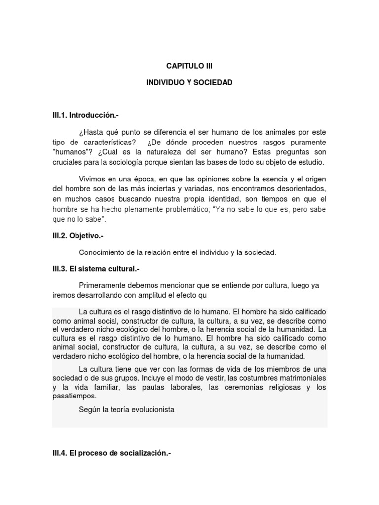 Relación entre Individuo y Sociedad | PDF