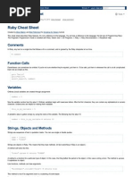 Ruby Cheat Sheet