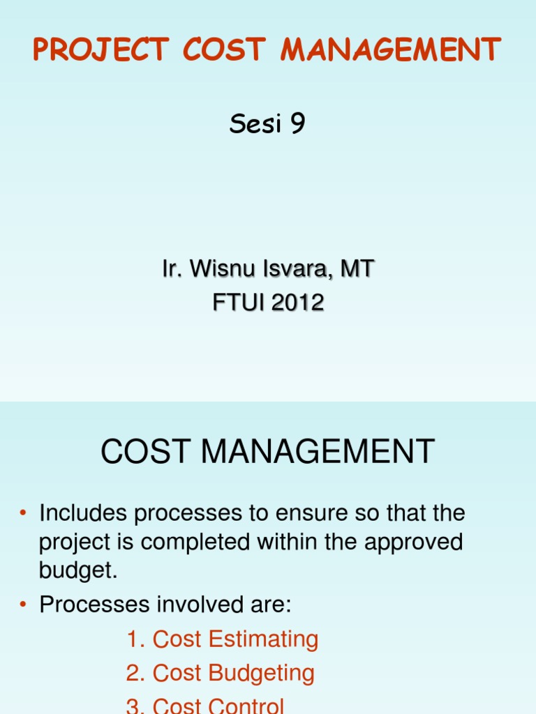Project Cost Management Guide | PDF | Business | Computers