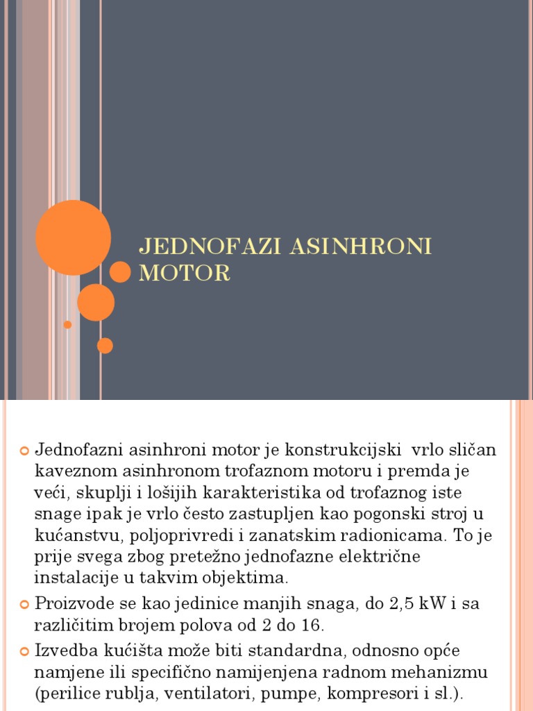 Jednofazi Asinhroni Motor | PDF