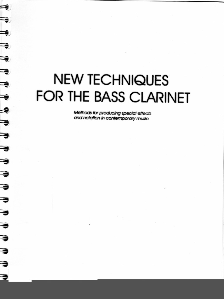 BOK, Henri - New Techniques for Bass Clarinet