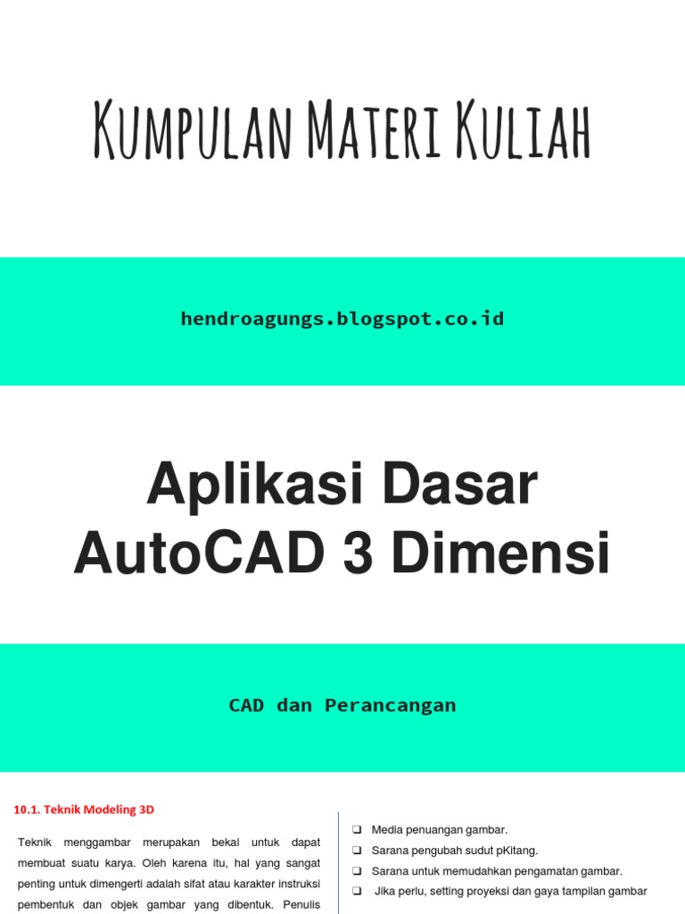 Panduan AutoCAD 3D untuk Pemula | PDF | Teknologi & Rekayasa