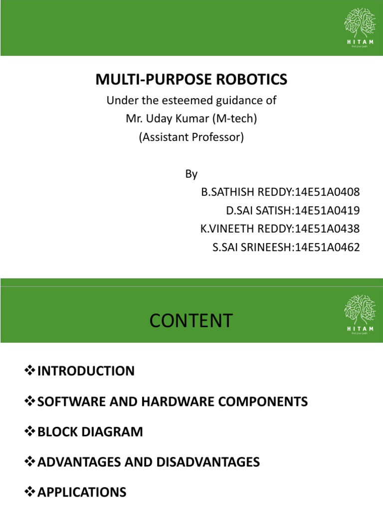 Multi-Purpose Robotics Overview | PDF