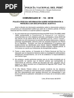 COMUNICADO PNP N° 15 - 2018