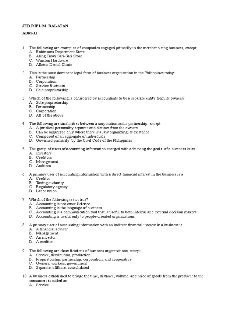 Fa Test Pdf Accounting Financial Statement