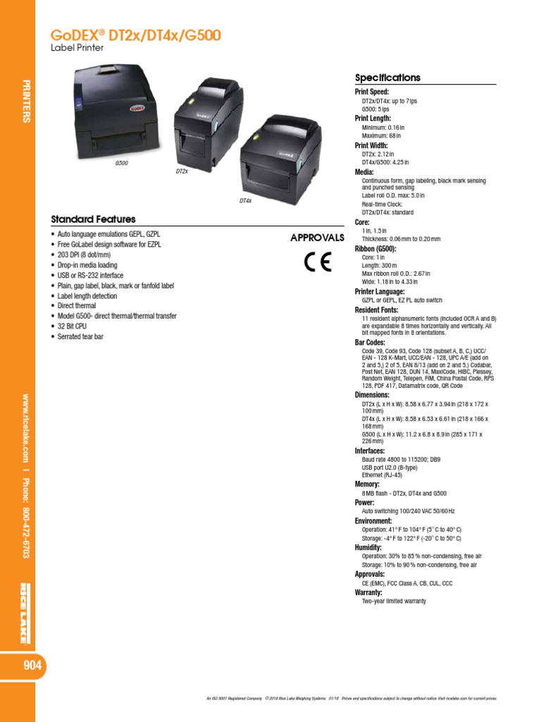 godex dt4x manual