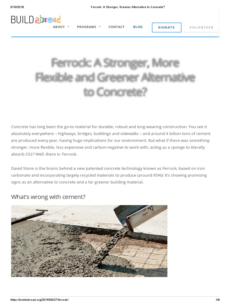 Ferrock: Eco-Friendly Concrete Alternative | PDF | Concrete | Cement