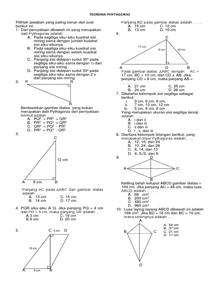 Populer 36+ Teorema Pythagoras Kelas 8