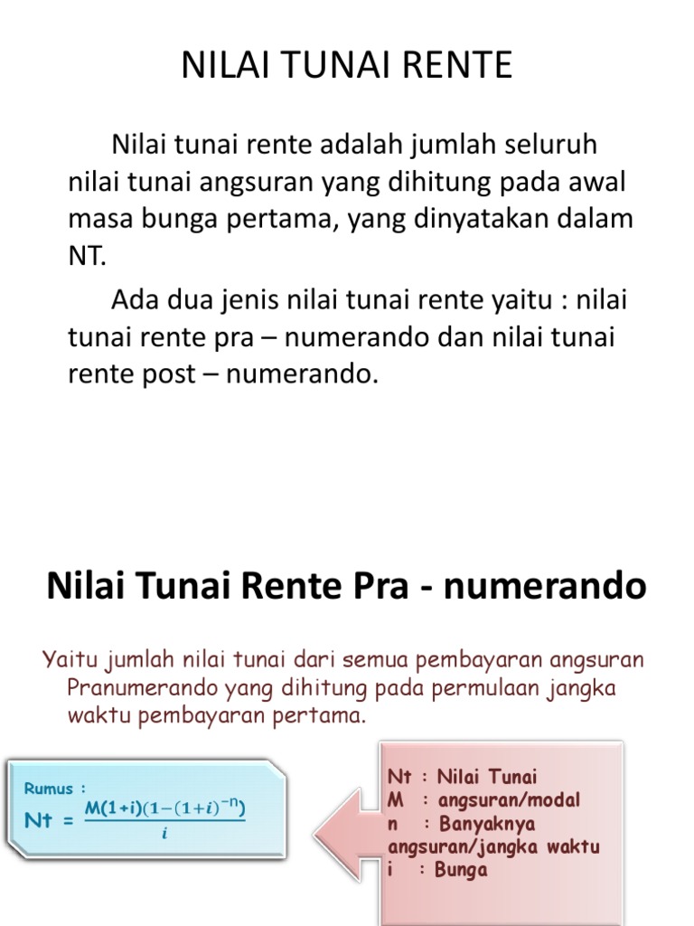 Nilai Tunai Rente dan Anuitas | PDF