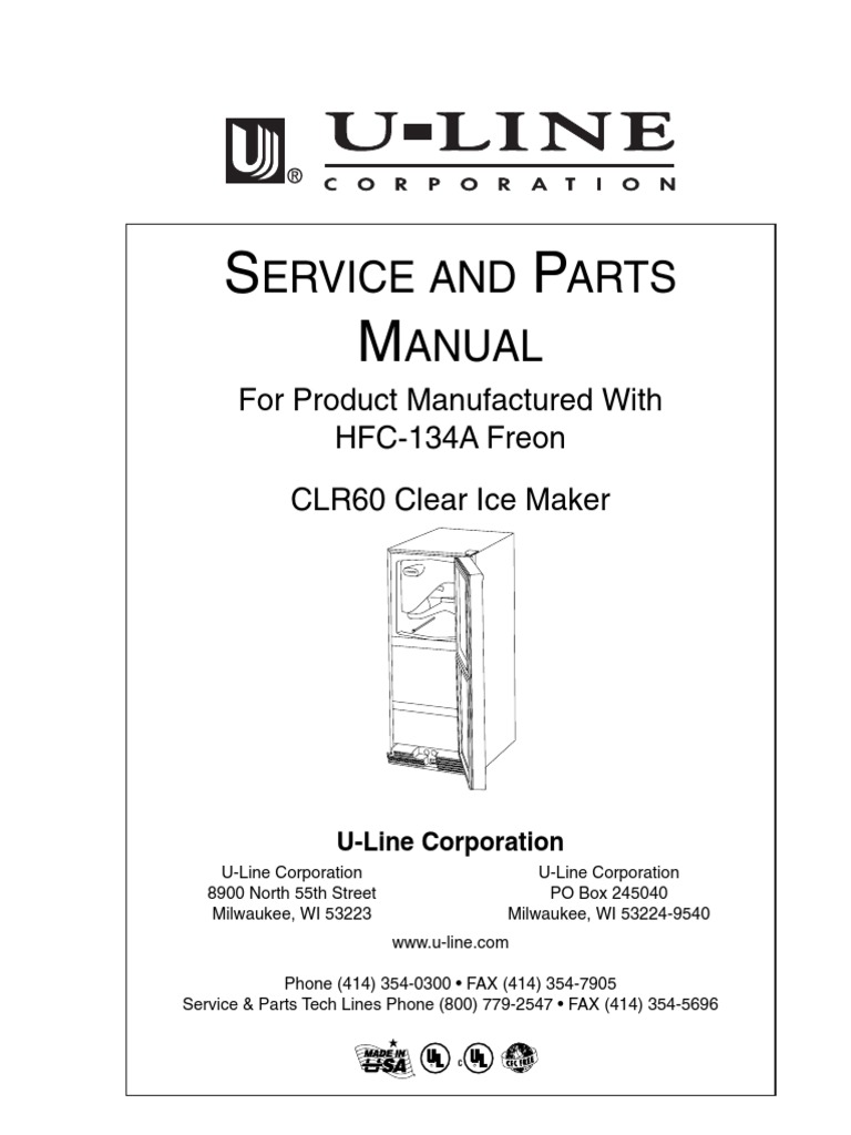CLR60 ULine Clear Ice Maker PDF PDF Thermostat Ice