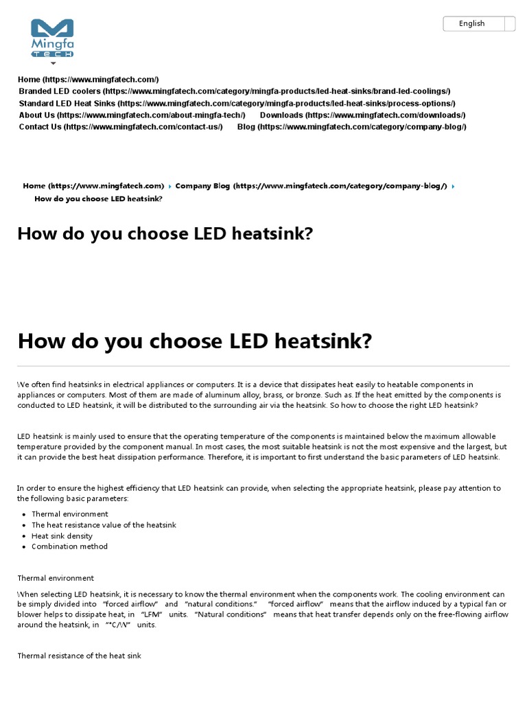 How Do You Choose LED Heatsink Pin Fin Heat Sink LED Heat Sink LED Cooler PDF