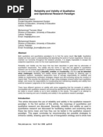 Download Reliability and Validity of Qualitative and Operational Research Paradigm by Madiha Khan SN37447819 doc pdf