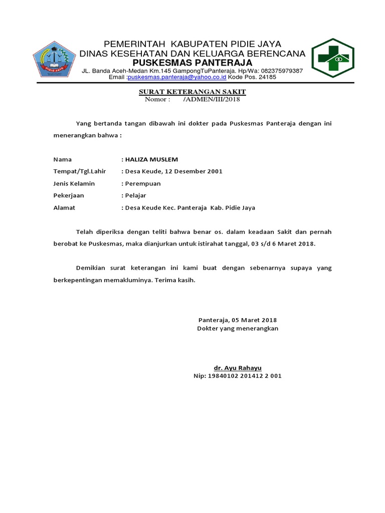 Surat Keterangan Sakit