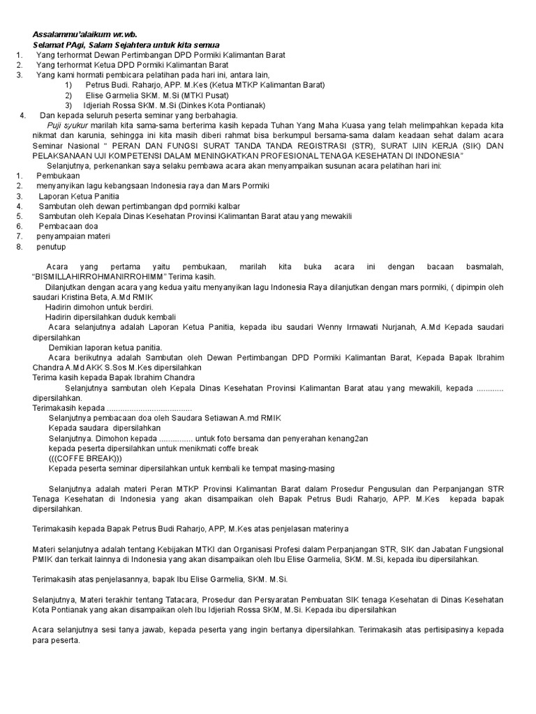 Contoh Naskah Mc Seminar Dan Workshop Pdf