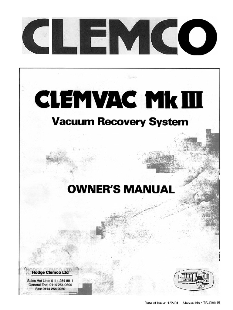 Clemvac CV-26 System Overview | PDF | Pump | Vacuum