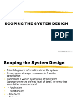 Scoping The System Design: Additional Notes 4.1