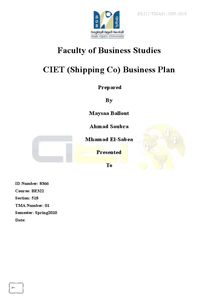 shipping business plan pdf