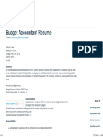 Sample Budget Accountant Resume