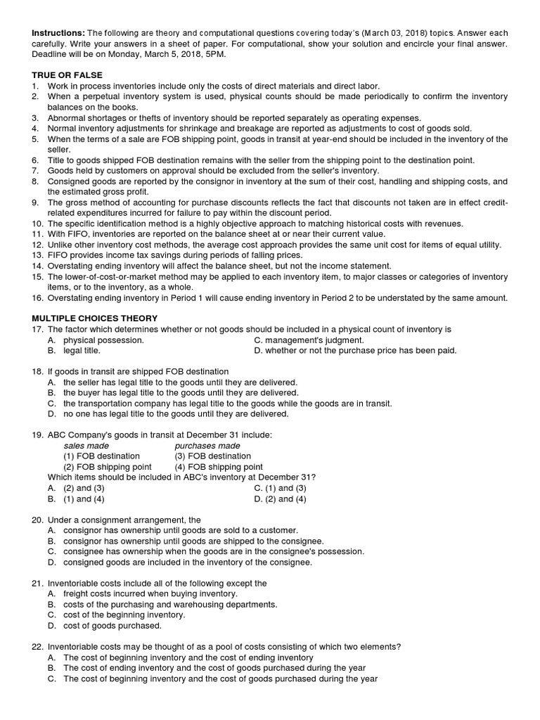 Inventory Accounting and Adjustments Guide | PDF | Accounts Payable ...
