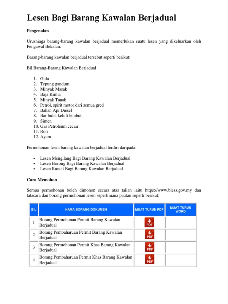 Lesen Bagi Barang Kawalan Berjadual Pdf