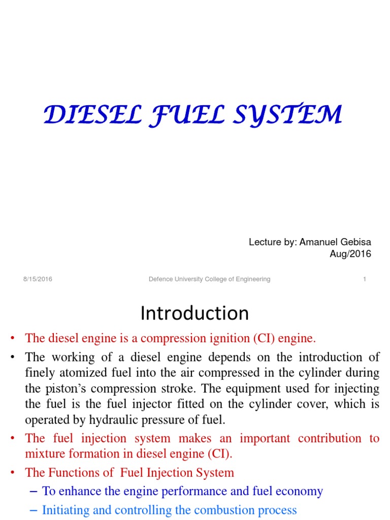 Diesel Fuel System | PDF | Diesel Engine | Fuel Injection
