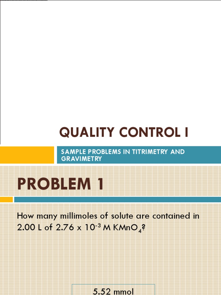 Quality Control in Titrimetry & Gravimetry | PDF | Titration | Chemistry