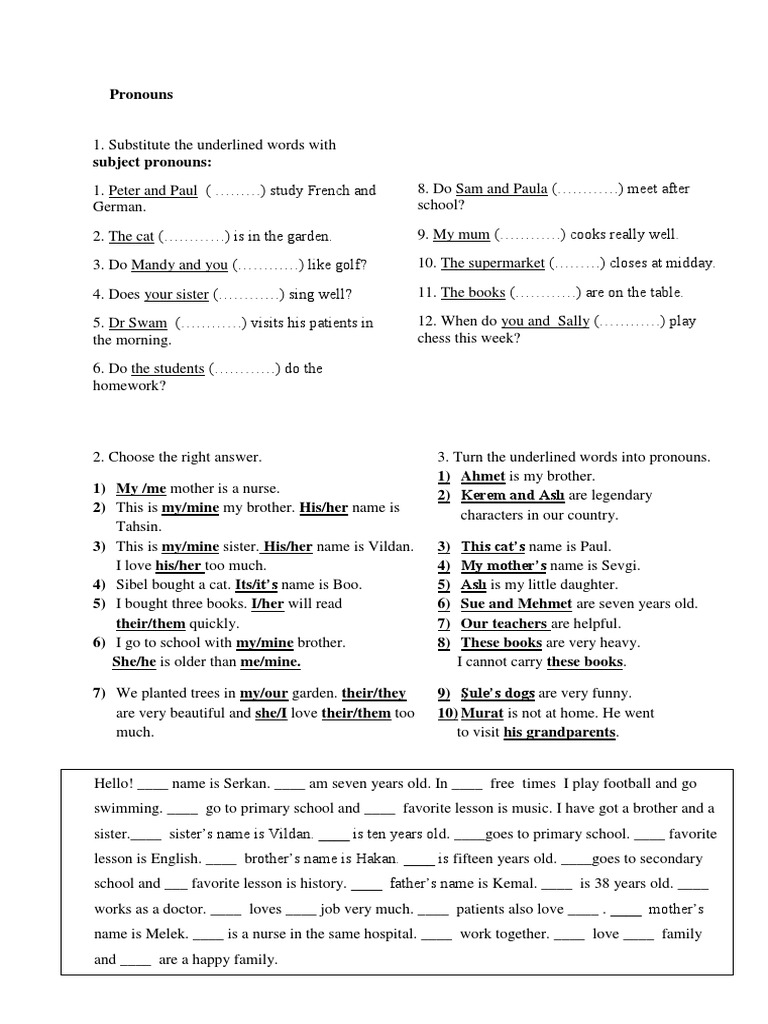 Pronouns Pdf