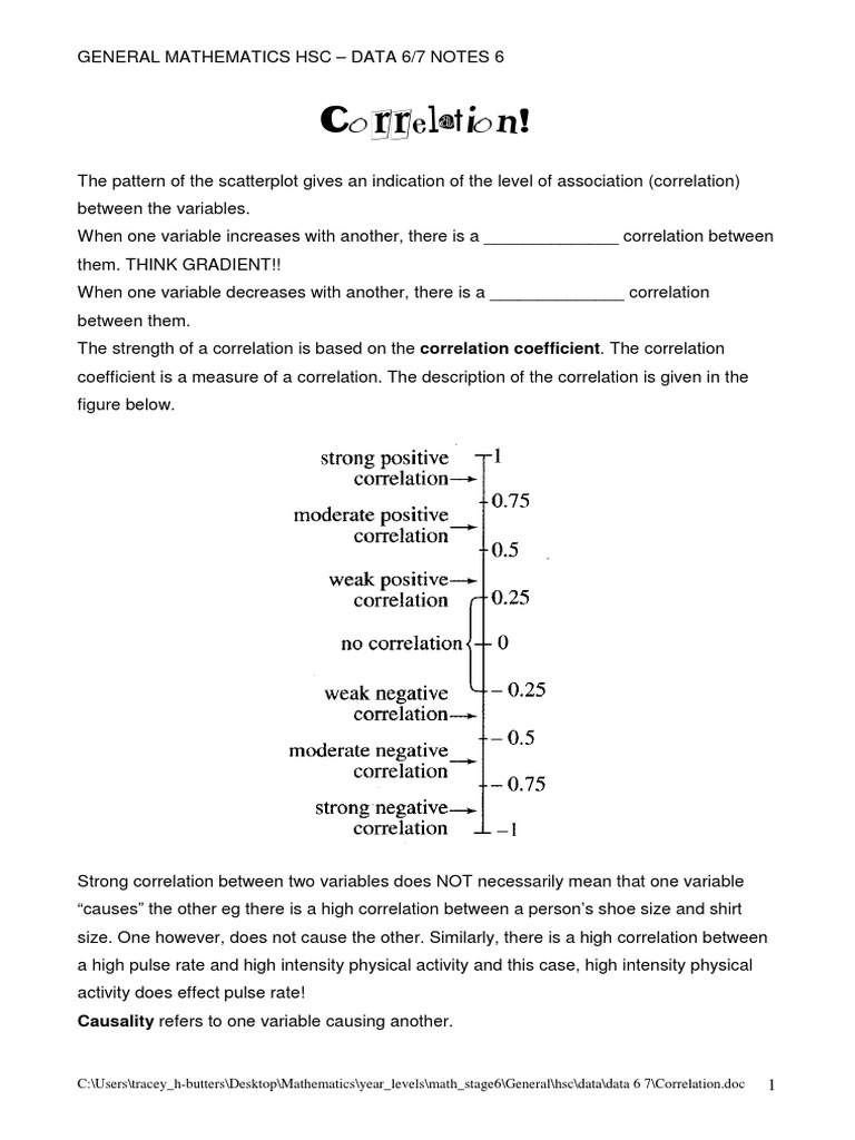 Correlation!: Causality Refers To One Variable Causing Another | PDF ...