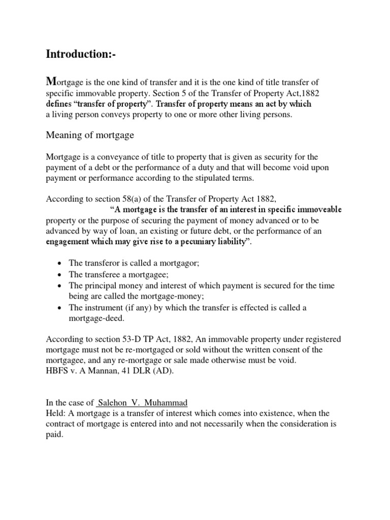 Tpa Introduction PDF Mortgage Law Contract Law