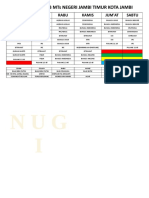 Contoh Jadwal Pelajaran SMP/MTS