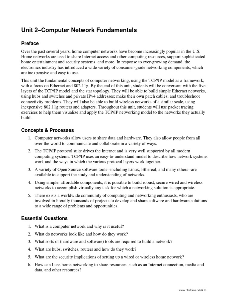 Unit 2-Computer Network Fundamentals | PDF | Ip Address | Computer Network