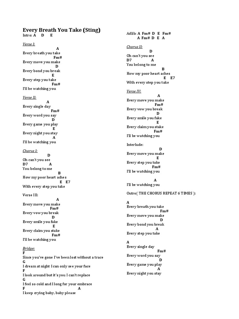 Every Breath You Take | Song Structure | Musical Forms