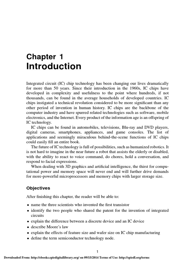 Introduction To Semiconductor Manufacturing Technologies PDF | PDF ...