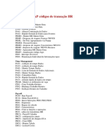 SAP Codigos de Transacao HR