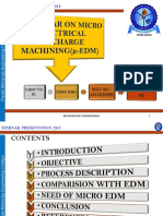 A Seminar on Micro Electrical Discharge Machining (Μ-edm) -Moded