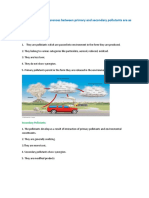 Some of The Major Differences Between Primary and Secondary Pollutants Are As Follows PDF