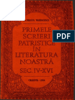 Dr. Nestor Vornicescu - Primele Scrieri Patristice in Literatura Noastra (Sec. IV-XVI)