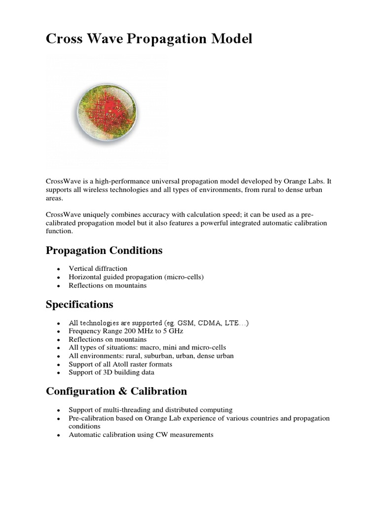 CrossWave Propagation Model Overview | PDF | Radio Propagation | Waves