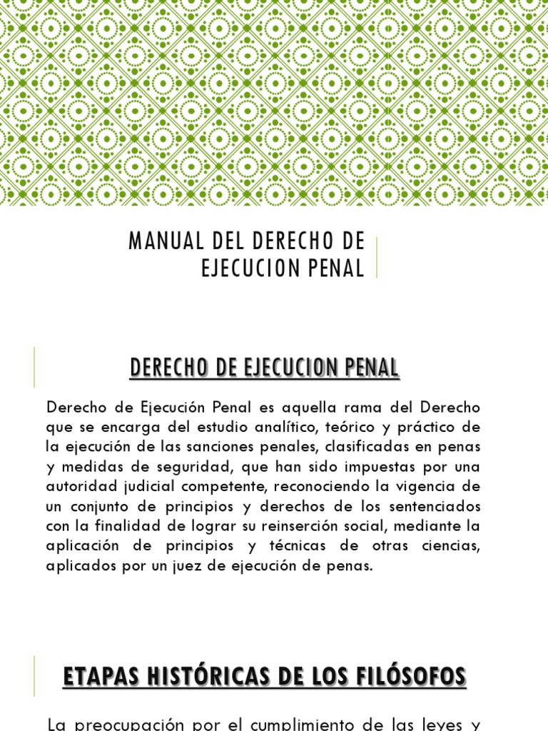 ¿Manual Del Derecho de Ejecucion Penal | PDF | Derecho penal | Pena capital