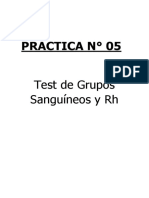 PRACTICA N 05 Grupo Sanguineo