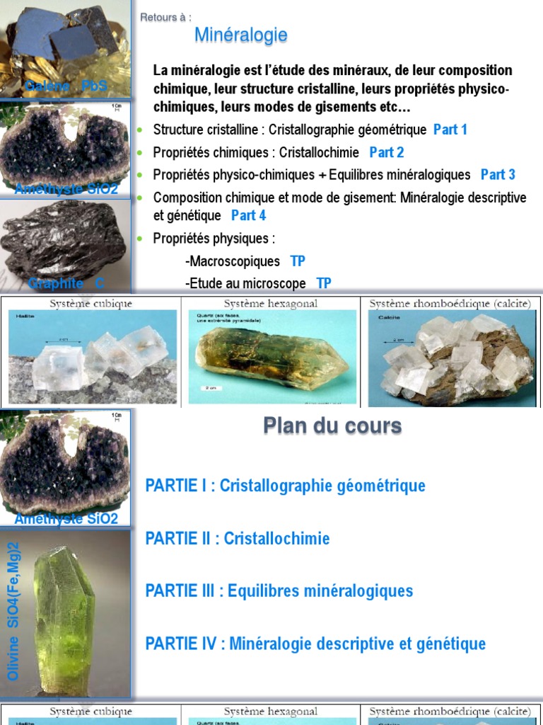 Cours de Minéralogie et Cristallographie | PDF | Croûte terrestre | Minéral